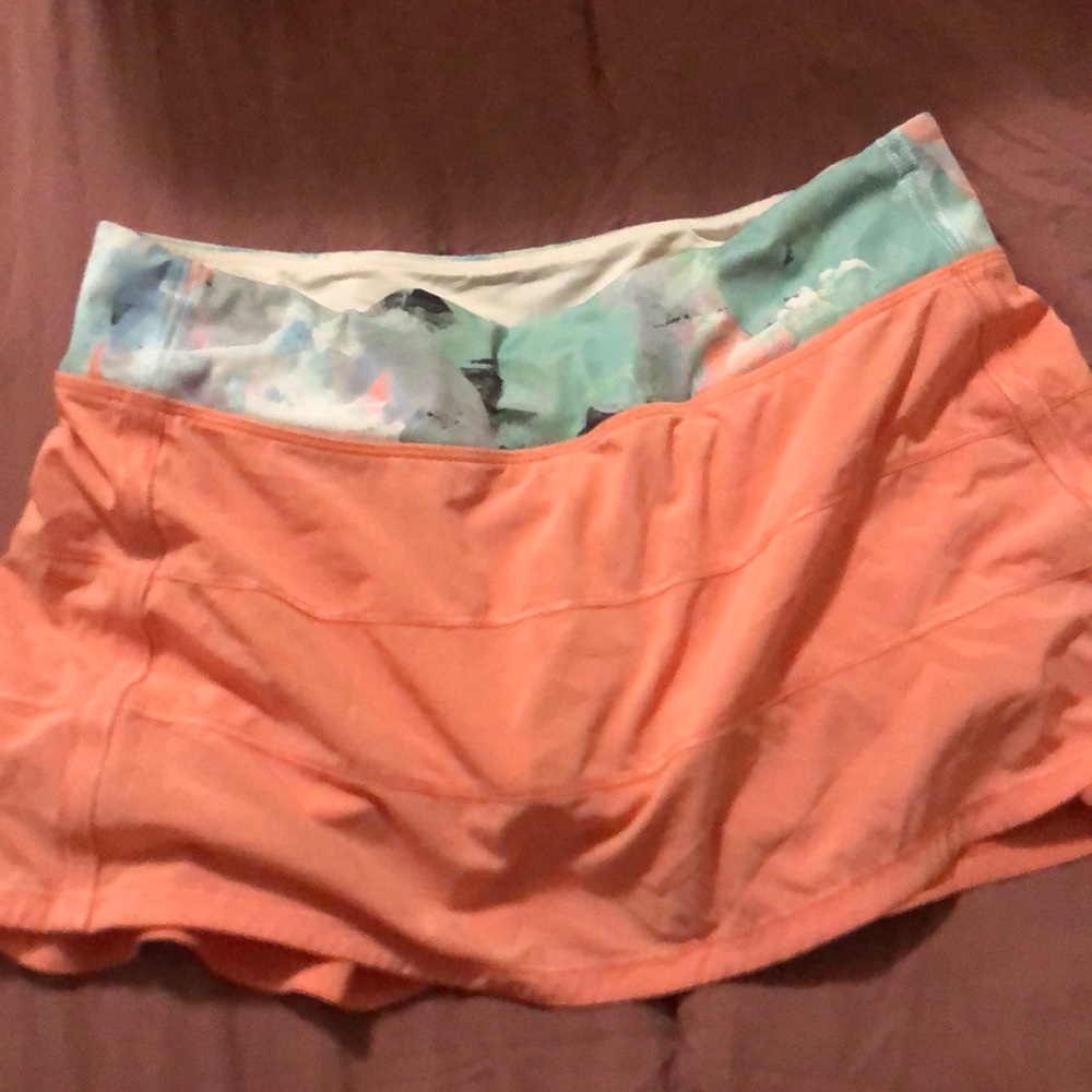 Orange lululemon tennis skirt